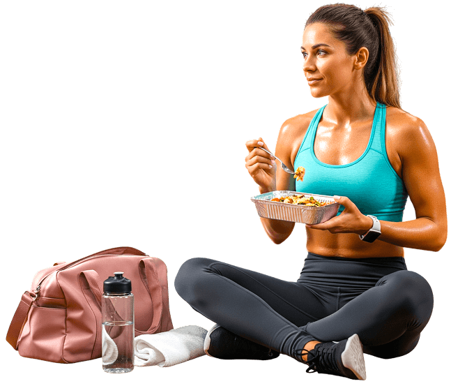 Blue top gym fit lady